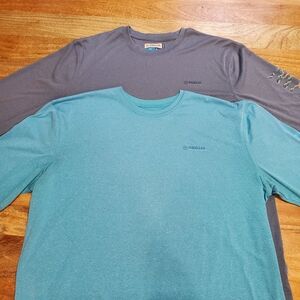 Lot of 2 Magellan Fish Performance Classic Fit Men's  XL Long Sleeve Shirt Blue